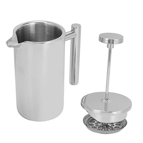 Jwthee French Press Coffee Maker, Stainless Steel Coffee Press Tea Maker Portable Travel Coffee Presses Double Wall Heat Resistant French Press Pot for Home Outdoor Camping Travel (800ml)