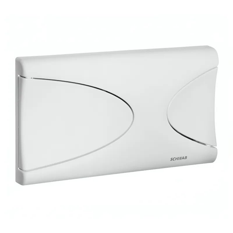 Plaque de commande murale TARGA double touche, WC encastré, blanche