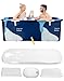 Produktbild QWORK® Große Tragbare Badewanne 140cmX60cmX55cm, Erwachsene Klappbare Plastikwanne, Spa Badewanne, für Einweichbäder zu Hause