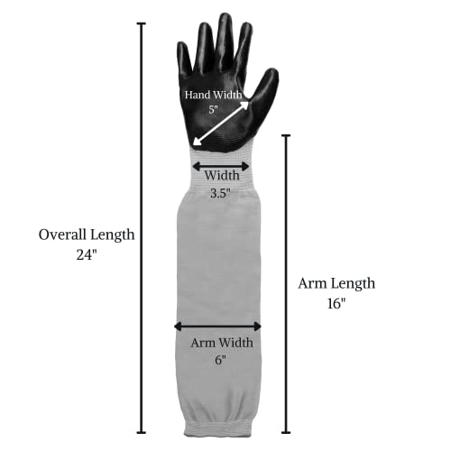 Charguy Long Gardening Gloves, Protection Sleeves, No-Slip Grip, Strong Durable Garden Gloves, Flexible Sleeve, Extended Cuff, Women/Men, 1 Pair #TOP5