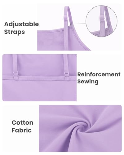 Image of Auranso Girls Undershirts Toddler Camisole Adjustable Straps Cami Tank Tops