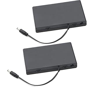 Greluma 2 stuks 12V 8xAA batterijhouder kunststof batterij-opbergdoos met AAN/UIT-schakelaar voor behuizing met 5,5 mm x…