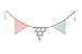 ULLENBOOM ® Guirlande de Fanions pour Bébés Éléphant Mint Rose (Guirlande tissu: 1,25 m de long, 3 flammes, décoration pour chambres d'enfants)