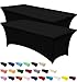 Utopia Kitchen 8 ft Stretchable Tablecloth - Spandex Tight Fit Table Cover for Event & Parties - Washable and Wrinkle Resistant - 2 Pack