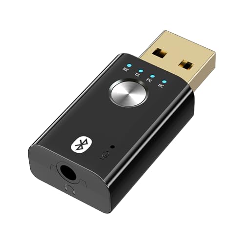 Boannice USB Bluetooth Audio Adapter Transmitter Receiver for PC,TV,Amplifier,Stereo,Headset,Car and Other Devices, Low Latency, with 3.5 mm Audio Cable, External Sound Card For Computer