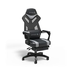 STAPLES Emerge Vomax Bonded Leather Ergonomic Gaming Chair, Black/White (61364)
