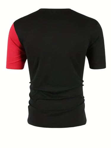 SOLY HUX Men's Color Block Letter Graphic Tops Short Sleeve T Shirt Summer Tee Top2