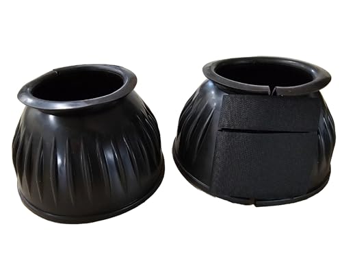Image of Patriot Black Rubber Double Strap Over-Reach Bell Boots L