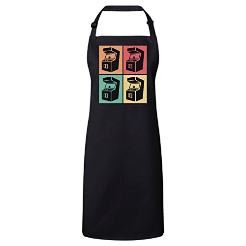 Tablier cuisine premium noir arcade parfait pour vos barbecues geek
