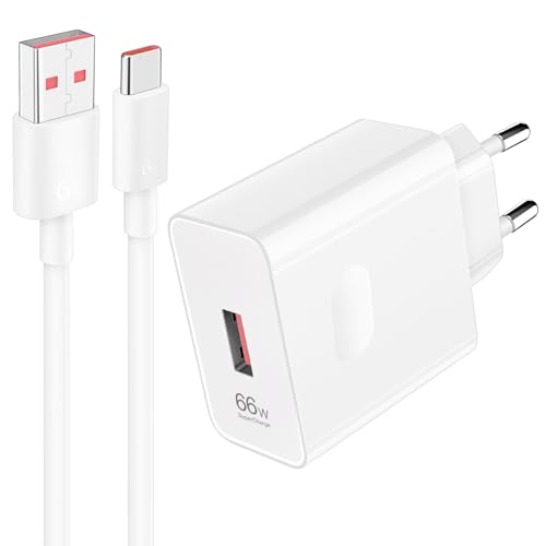 66W Cargador USB y 6A 1m Cable USB C para Honor 90 70 Magic V3 V2 RSR Pad 9 para Huawei MatePad...