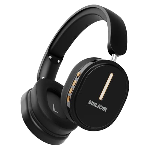 SUNJOM Auriculares inalámbricos Bluetooth, auriculares sobre la oreja con micrófono, llamada clara, sonido de alta fidelidad, graves profundos, ajuste cómodo, auriculares con cable de 3,5 mm para