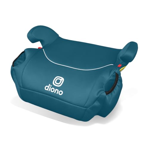 Diono Solana, No Latch, Single Backless Booster Car Seat, Lightweight, Machine Washable Covers, Cup Holders, Blue Razz Ice