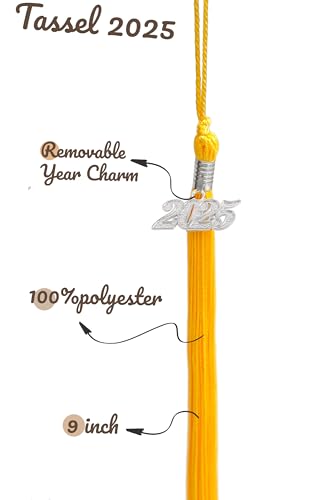 Image of Graduation Single Color Tassel with Silver Date Drop 2022 (Gold)