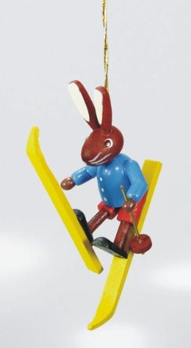 Lièvres de ski Erzgebirge de Pâques : l'excellence de la miniature en bois