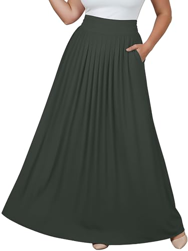 KOH KOH Womens Long Flowy Cute Modest High Empire Waist
