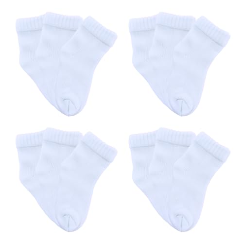 Kit 12 Pares de Meia Branca Unissex Recem Nascido