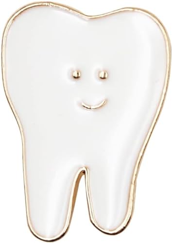 Image of Dental Pins Dental Shape Brooch Cute Cartoon Enamel Tooth Badge Tooth Pin Women Men Personality Style Doctor Dentist Uniform Brooch Pin Gift