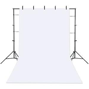 White Backdrop Background with Stand for Photography Photo Booth Backdrop Kit for Photoshoot Background Screen Video Recording Parties Curtain