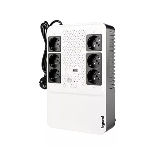 Legrand UPS monofase Gruppo di Continuità per PC LG-310082, Keor Multiplug, con Caricatore USB, 6 prese multistandard, Stabilizzazione AVR, 800 VA/480 W, Autonomia fino a 15 minuti