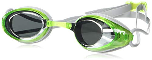 TYR Blackhawk Racing Mirrored Adult Fit, Silver/Green, one Size