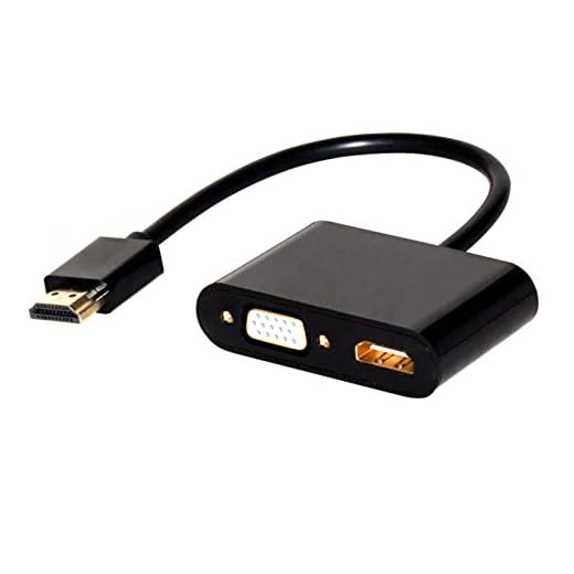 1080P HDMI to VGA HDMI Converter Splitter Cable Adapter with Audio, Active HDMI to VGA&HDMI Video&Audio Cable Converter Supports HDMI&VGA Out Simultaneously for PS4 TV PC Laptop and More