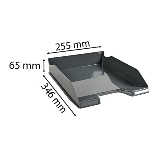 Corbeille à courrier A4+ plastique gris brillant Exacompta 113207D - 3