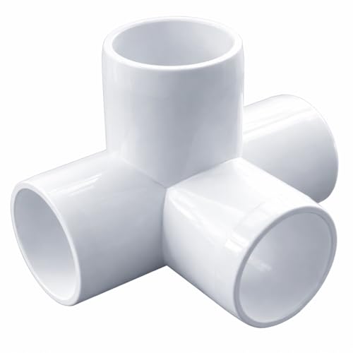 Image of DEHRAN UPVC 4-Way Elbow 1 /2 inch Inchi(20MM) For Plumbing Pipe Fitting, Greenhouse Project Bathroom Home Garden Frame White Color (1)