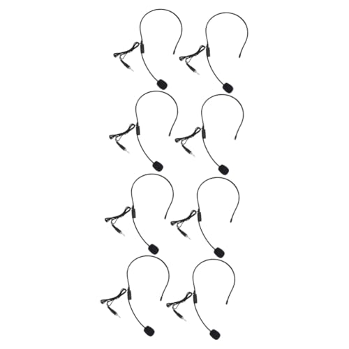 FAVOMOTO 8 Pcs Adjustable Head-Mounted Condenser Mic Headset for Singing Wired Microphone