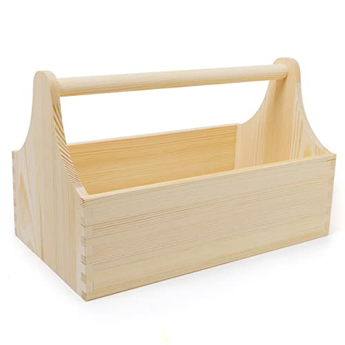 Holzfee Unibox Holzkiste mit Tragegriff, Werkzeugkiste Holz Präsentkiste Spielzeugkiste
