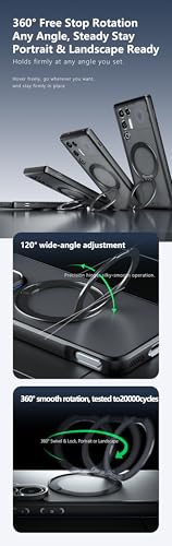Image of Compatible with ZTE Nubia RedMagic 9 Pro Case Cover,Compatible with ZTE Nubia RedMagic 9S Pro+ Built-in 360Rotating Magnetic Mount Matte Translucent Phone Protective Case Black