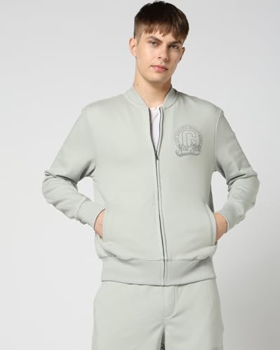 Image of Gap Men Stylised Full Sleeves Collared Cotton Blend Sweatshirt
