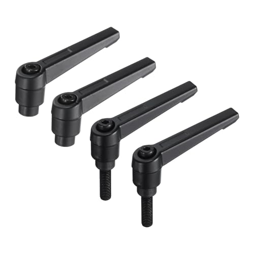Image of uxcell 4pcs Clamping Lever Adjustable Handle Set Metric M6 x 20mm Male & M6 Female Thread Level Handles Hand Stud Knobs Quick Release Black for Lathe Machinery