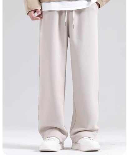 Summer Straight Pants for Men Wide Leg Casual Trousers Drawstring Elastic Waist Loose Thin Sports Pants2