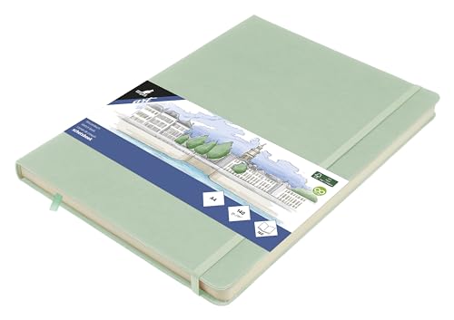 Kangaro Art Skizzenbuch A4 mint PU Hardcover 80 Blatt 140 Gramm cremefarbenes Papier