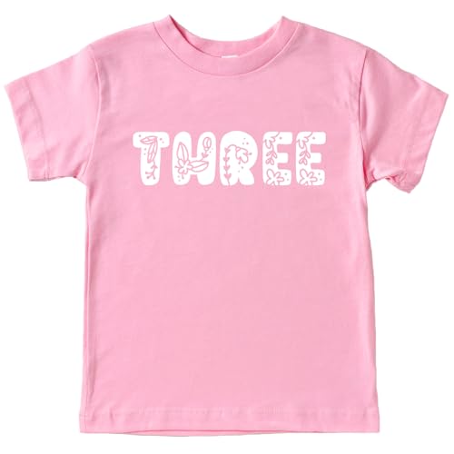 Image of Floral Numbers Ages 1-7 Birthday Girl Shirt for Baby & Toddler Youth Girls