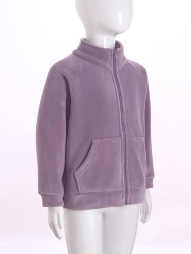 Kids Girls Long Sleeve Fleece Jacket Boys Full Zip Winter Warm Shaggy Outerwear Stand Collar Coat4