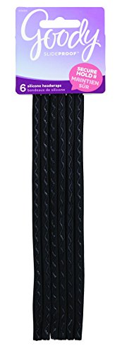 Goody Slide-Proof Headbands, Black, 6 count