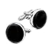 Generic Gemelli Camicia Uomo, Gemelli Camicia, Gemelli Uomo per Matrimonio D'affari per Camicie da Smoking, 1.8*1.8cm, nero immagine