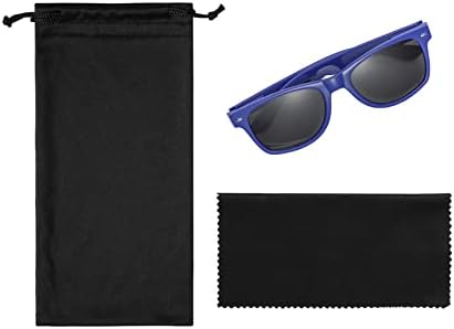 Komonee Drifter Sunglasses Set With Black Cloth Soft Case and Cleaning Cloth Classic Style Retro Sun Shades UV400 Protection Unisex For Men Women Golf Cycling Sports Fishing