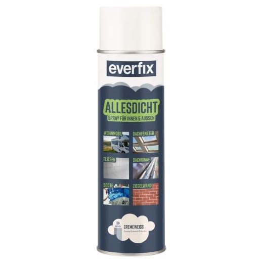 EVERFIX Allesdicht Spray (500 ml, creme weiss) Dichtspray wasserdicht, Flüssigkunststoff, flüssiger Kunststoff zur Abdichtung