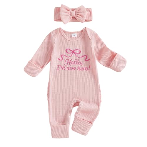 Image of citgeett Little Sister Newborn Outfit Baby Girl Coming Home Onesie Long Sleeve Romper Jumpsuit Fall Outfits Winter Clothes