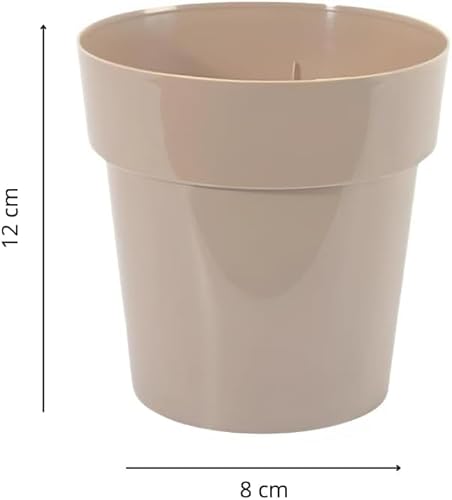 PARENCE.- Set mit 2 kleinen Blumentöpfen aus Kunststoff – Ø 12 cm – leichte und Starke Töpfe ohne Abflussloch – ideal für Setzlinge, Stecklinge, Zimmerpflanzen – zufällige Farbe