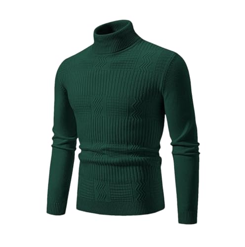 Men's Winter Turtleneck Sweater Solid Color Slim Fit Knitted Fashion Korean Style Casual Pullover