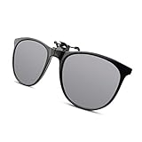 Bauhaus Polarized Unisex Clip On Flip Up Sunglasses Foldable Design UV Protection Lens Coated AR Film for Anti-Glare Driving Glasses Black