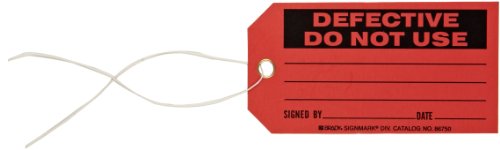 Étiquette de production rouge Brady 86750 en carton B-853 lot de 100