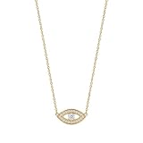 MEVECCO Dainty Gold Evil Eye Necklace