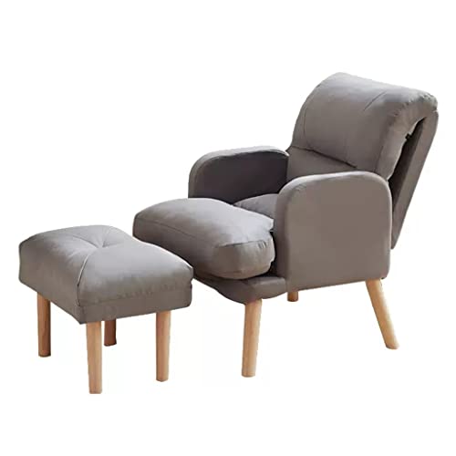 Amazon.co.jp: フットスツール付きアームチェア、ファブリック