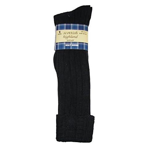 3 Pairs of VIZ Black Wool Blend Kilt Socks Cover