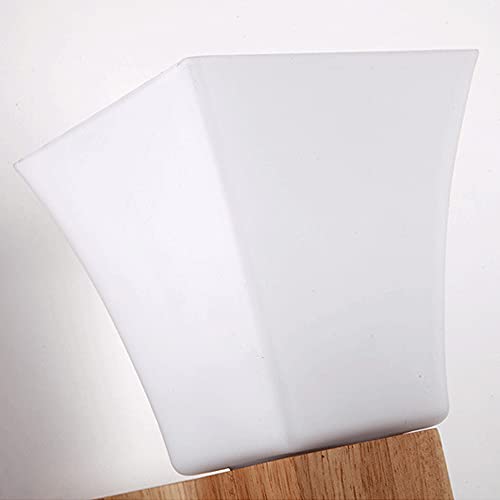 Aplique de pared industrial E27 con madera y vidrio blanco para pasillo 6