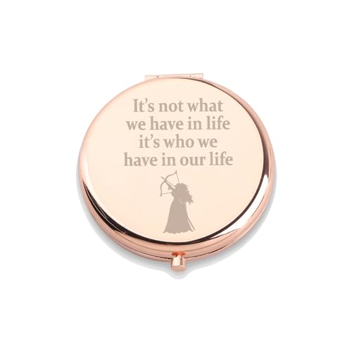 WUSUANED Princess Merida Makeup Mirror It’s Not What We Have in Life It’s Who We Have in Our Life Jewelry Brave Merida Gift Merida Fans Gifts
